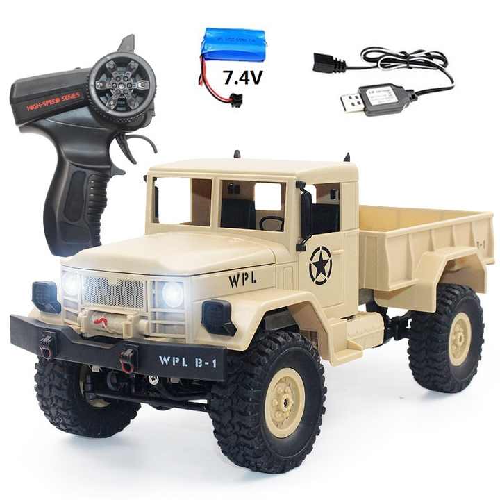 WPL B14 B16 C24 2.4G Military Truck Car Kit Off-Road Utility Remote Vehicle 1:16 Radio Control Toy Model RC Climb Model 6 Wheel